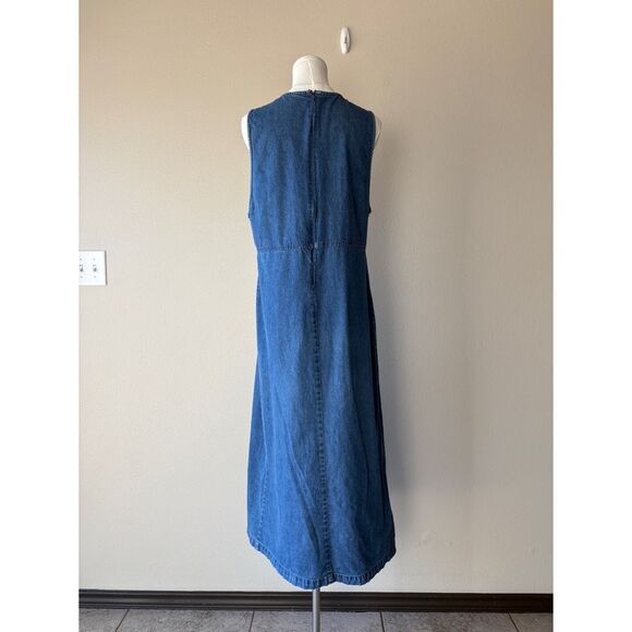 vintage denim maxi sleeveless dress - Picture 4 of 7